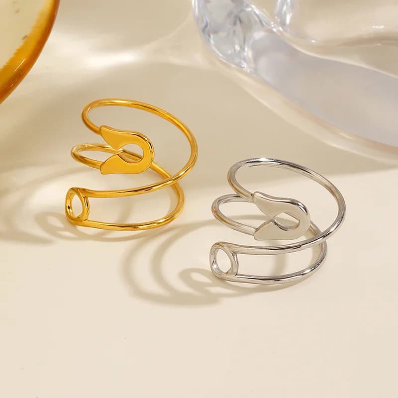 Регульоване розімкнене кільце у формі шпильки, покриття 18K Gold PVD