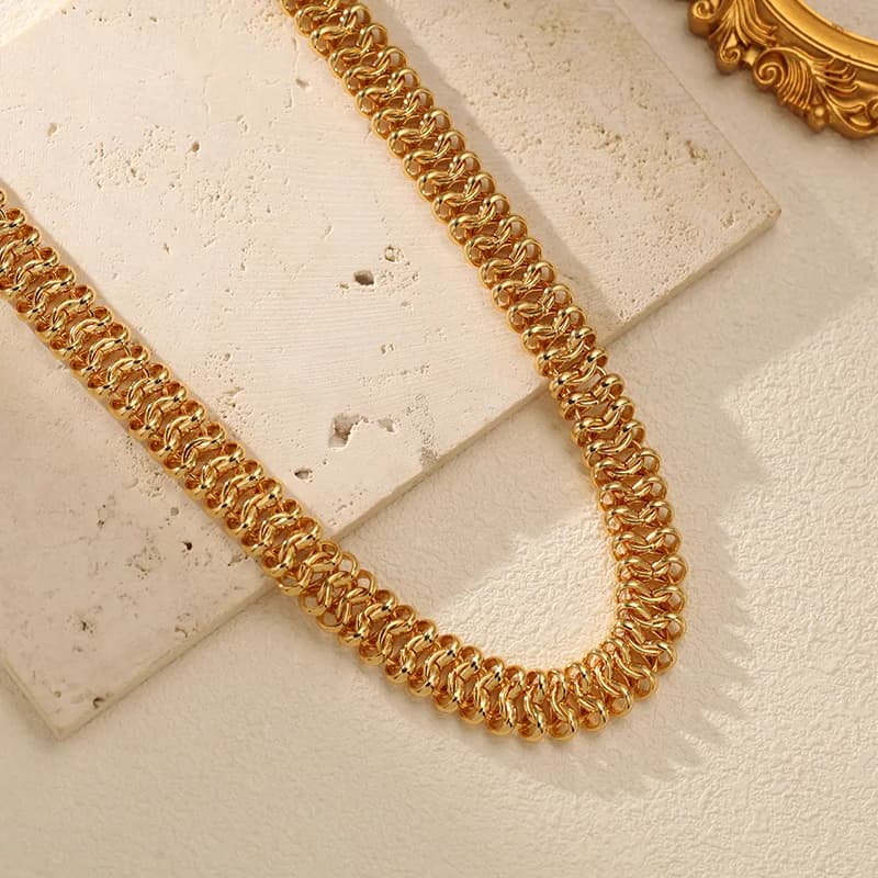 Нашийний чокер із текстурою, покриття 18K PVD
