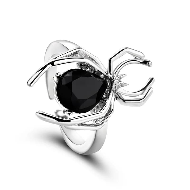 Кристалічний відкритий регульований перстень Spider Zircon