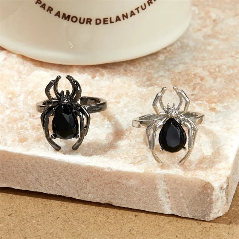 Кристалічний відкритий регульований перстень Spider Zircon